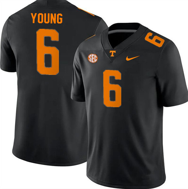 Tennessee Volunteers #6 Byron Young College Football Jerseys Stitched Sale-Black